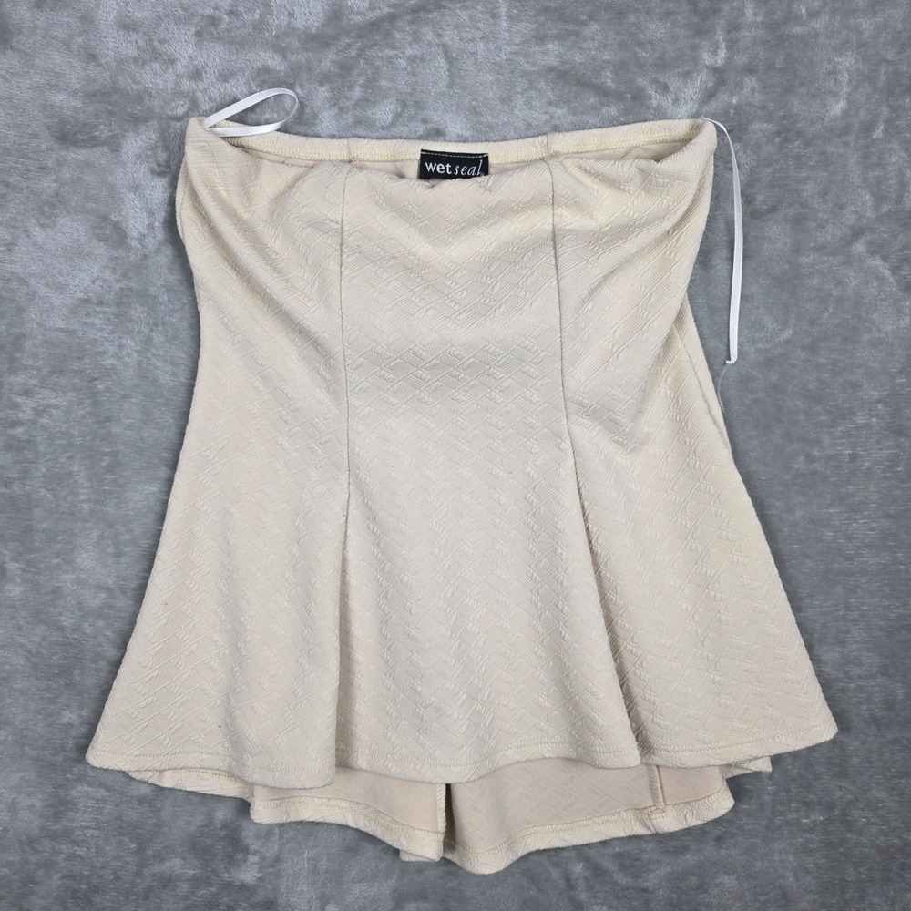 Wet Seal Women's Strapless Jacquard Peplum Top‎ Vintage Size S Pre-Owned